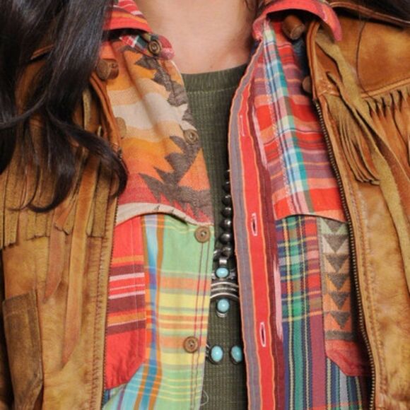 Polo Ralph Lauren 2014 Southwest Fringed Cognac Leather Jacket - Picture 11 of 16